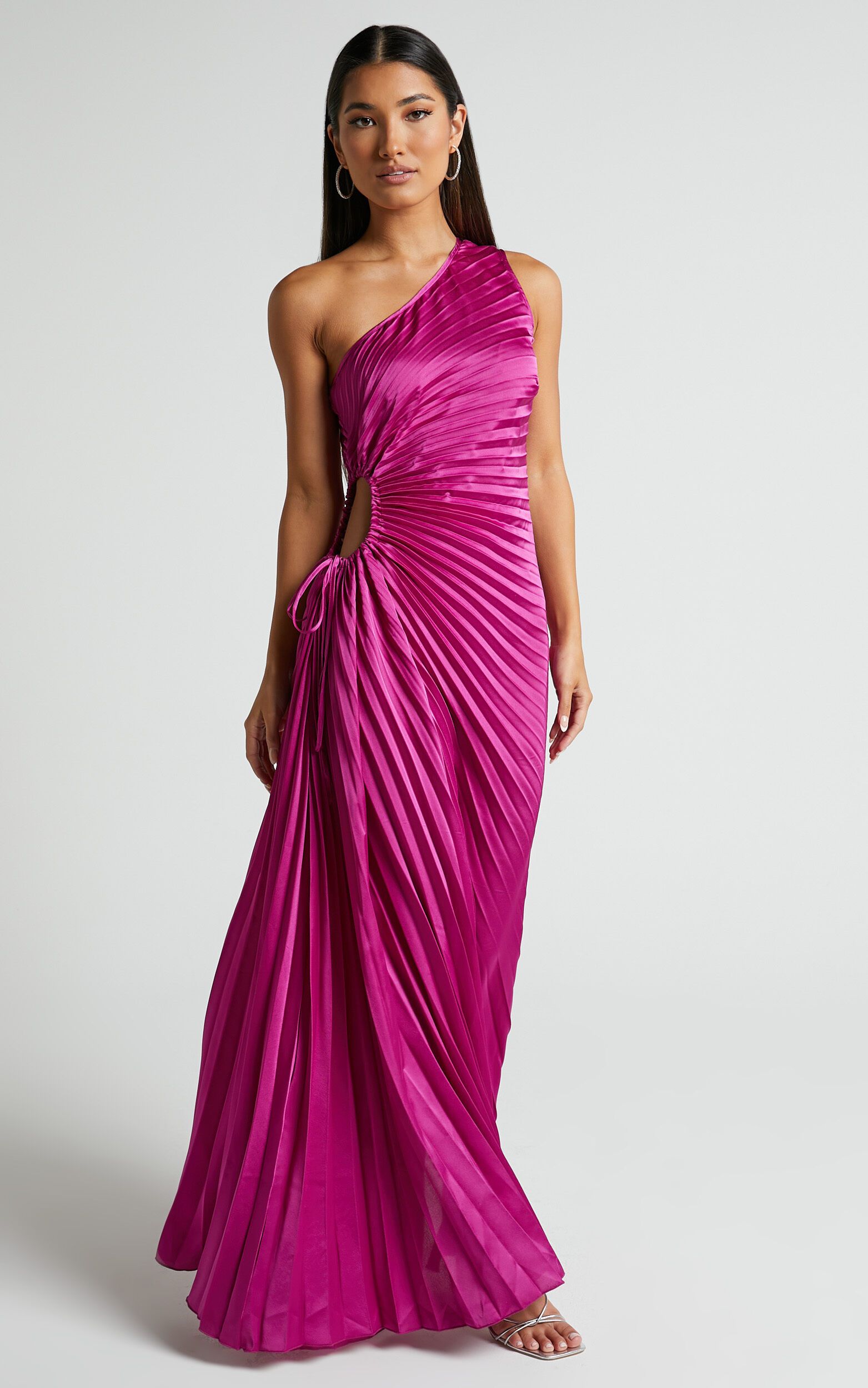 Kitsune Midi Dress - One Shoulder Cut Out Dress in Amethyst | Showpo (US, UK & Europe)