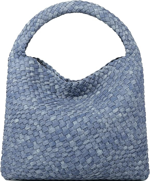 Queenoris Fashion Woven Purse for Women Top-handle Shoulder Bag Soft Summer Hobo Tote Bag | Amazon (US)