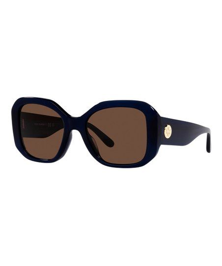 Tory Burch Transparent Navy & Solid Brown Butterfly Sunglasses | Zulily