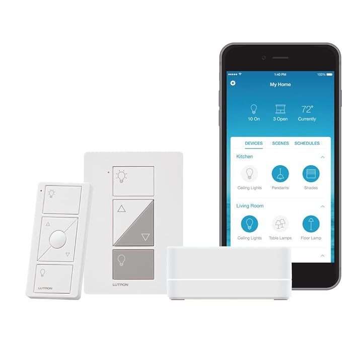 Lutron Caseta Smart Start Kit for Lamps, Plug-In Lamp Dimmer with Smart Bridge and Pico remote, W... | Amazon (US)