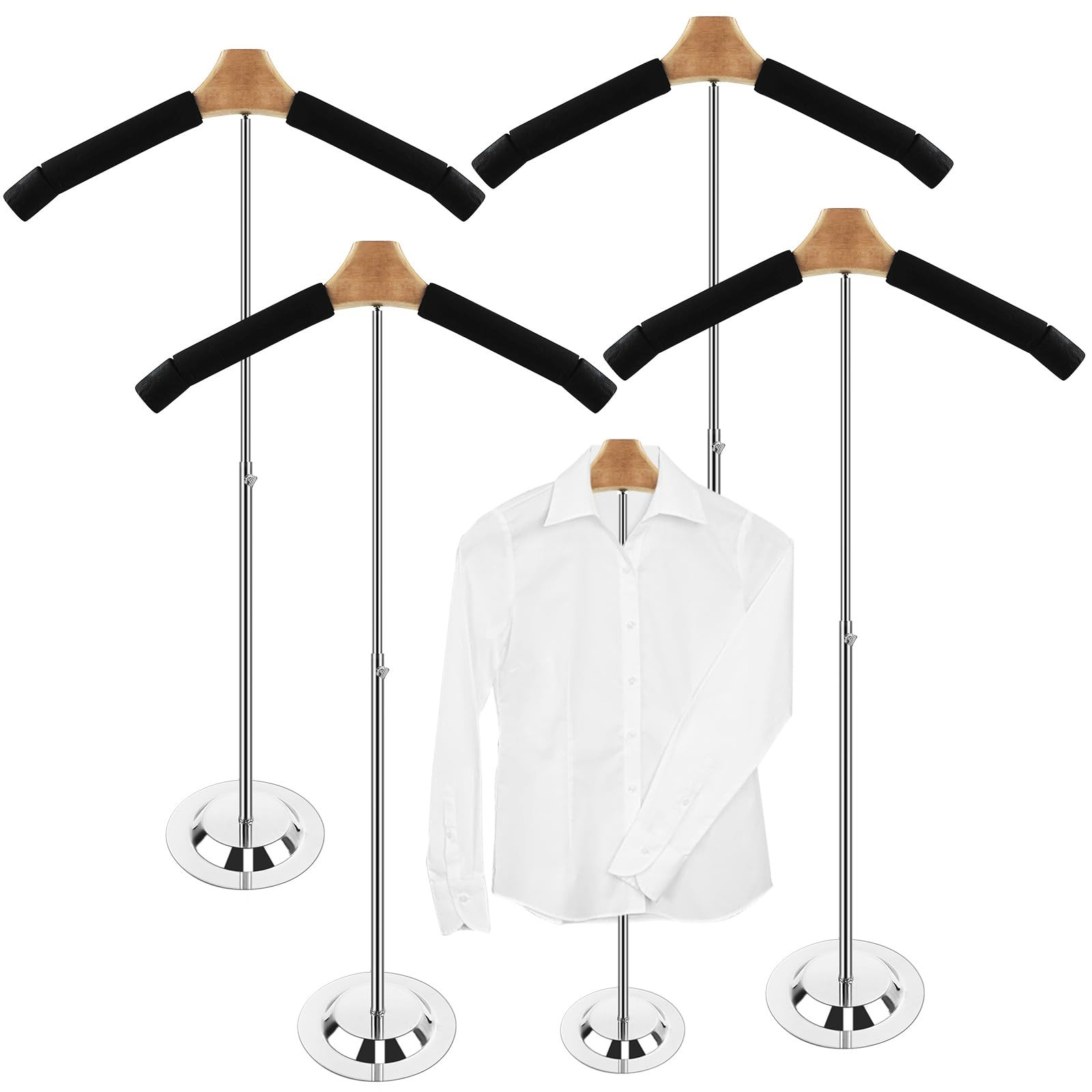 4 Pack Adjustable T Shirt Display Flexible Shoulder Stand，Portable T Shirt Display Stand for Cl... | Amazon (US)