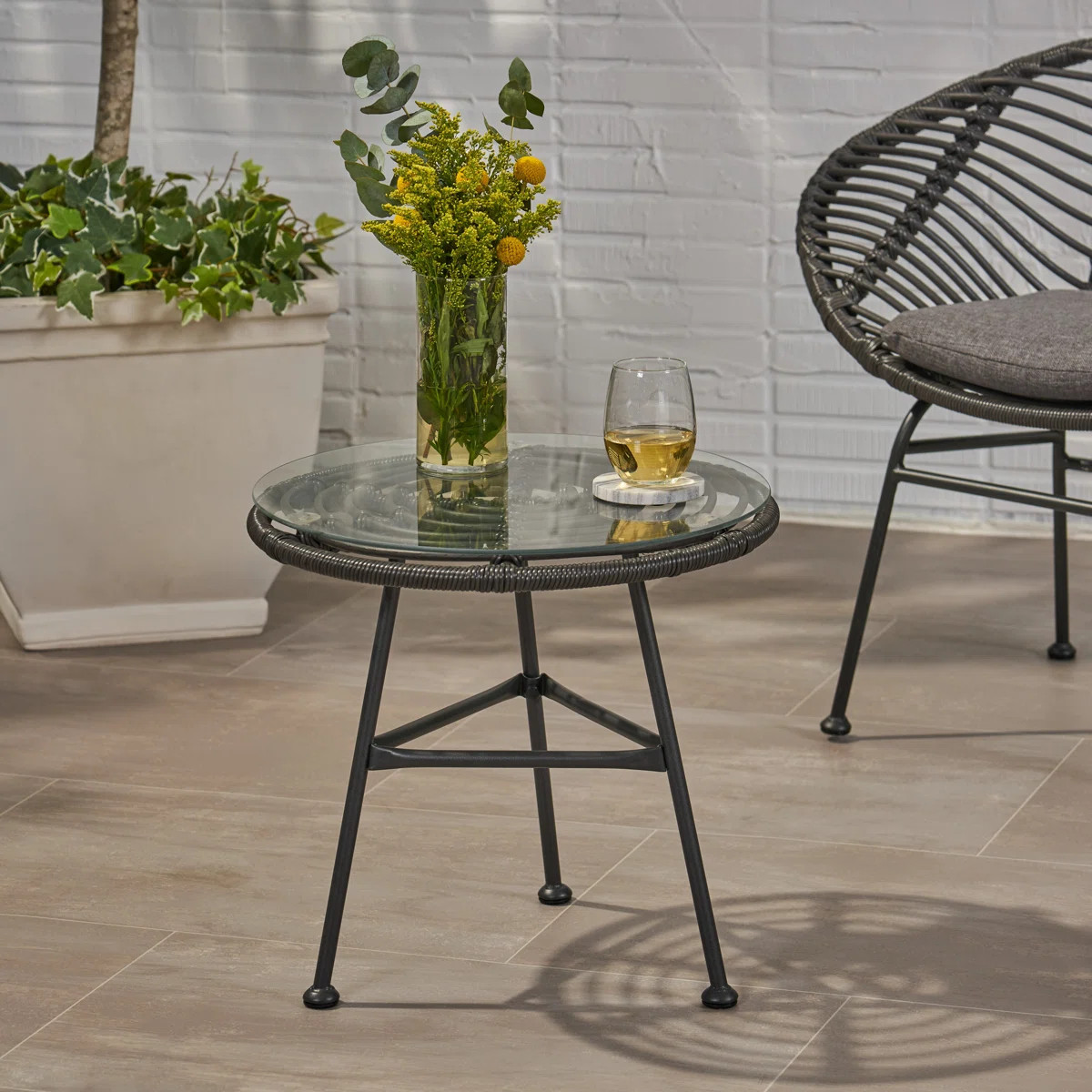 Englert Round Metal Outdoor Side Table , 19.5'' in. W 19.5'' in. D | Wayfair North America