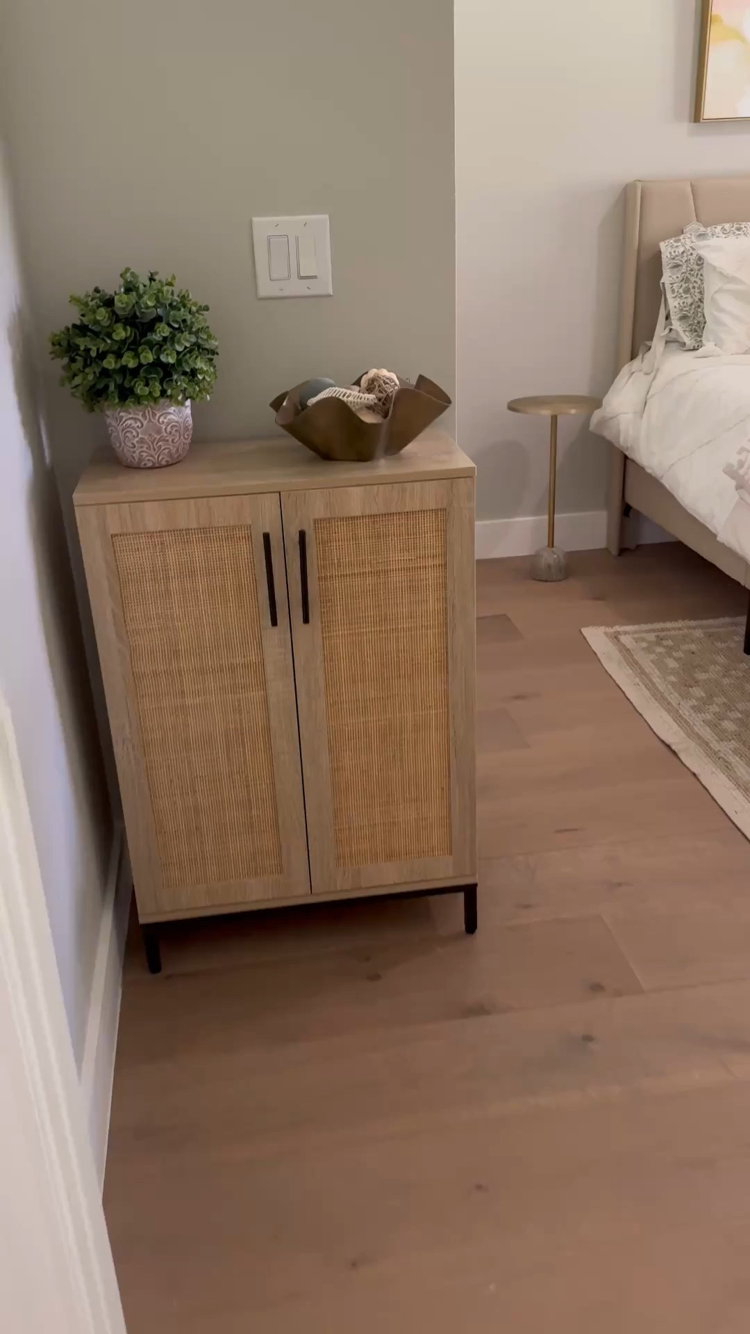 Bedroom decor, home decor, accent cabinet, upholstered bed 

#LTKHome #LTKSeasonal #LTKStyleTip