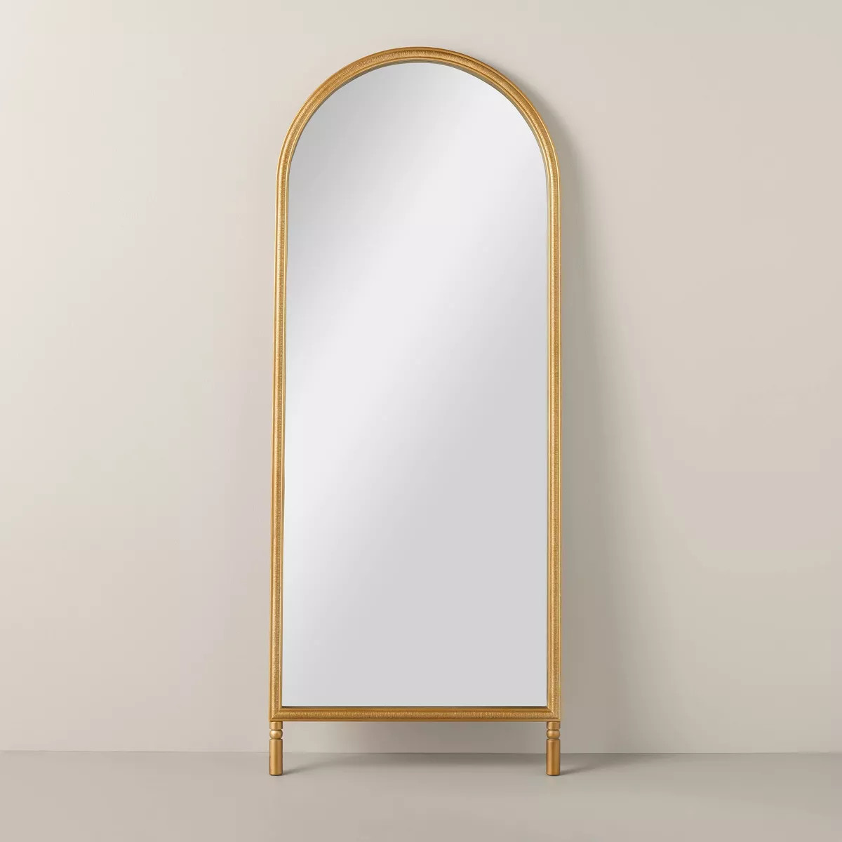 Arched 28"x70" Wood Framed Leaner Mirror Brass - Hearth & Hand™ with Magnolia | Target