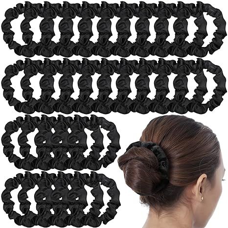 30 Pieces Silk Hair Scrunchies Satin Elastic Hair Bands Skinny Hair Scrunchies Hair Ties Ropes Po... | Amazon (US)