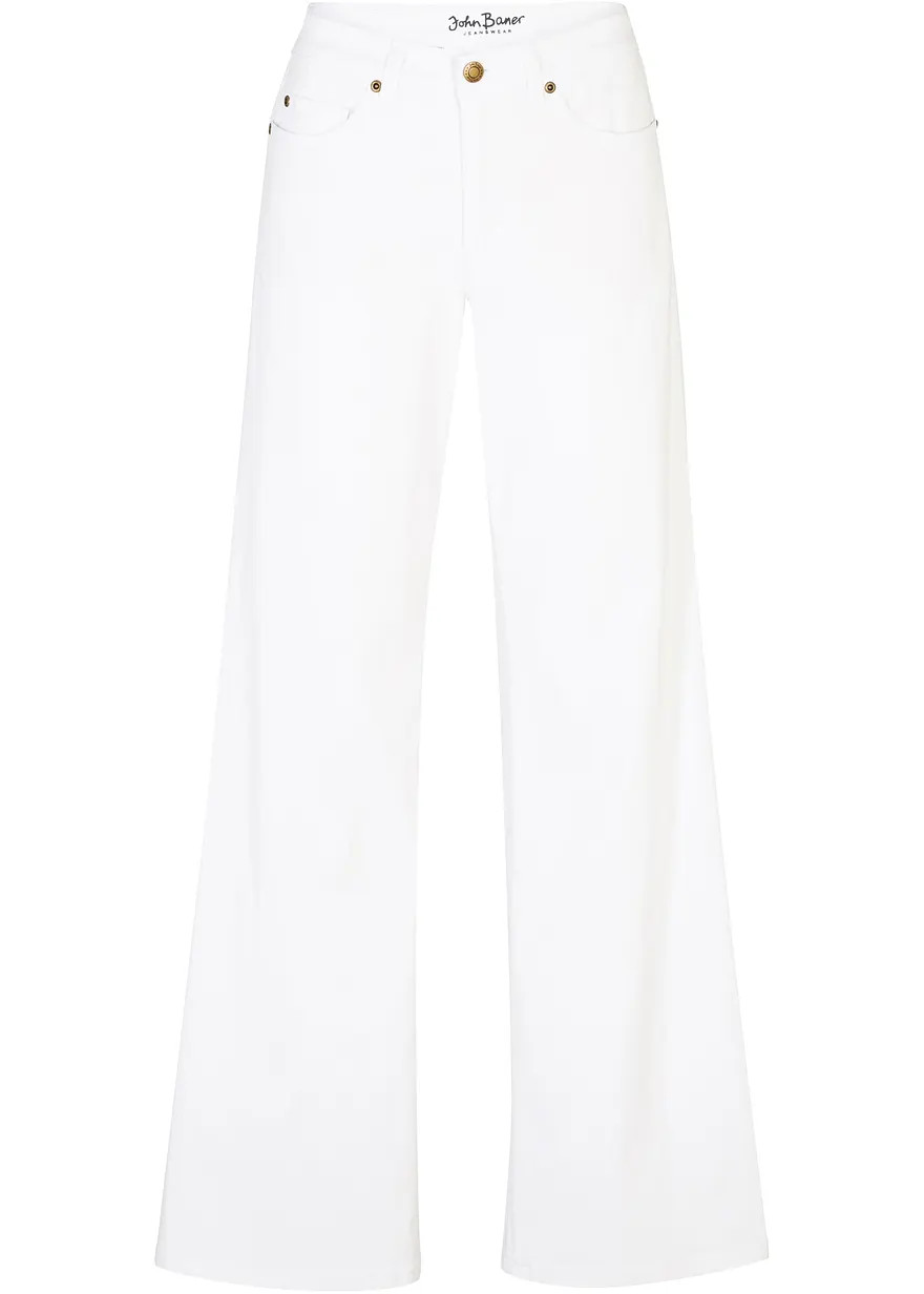Wide-Leg-Jeans, Mid Waist, Stretch | Bonprix DE
