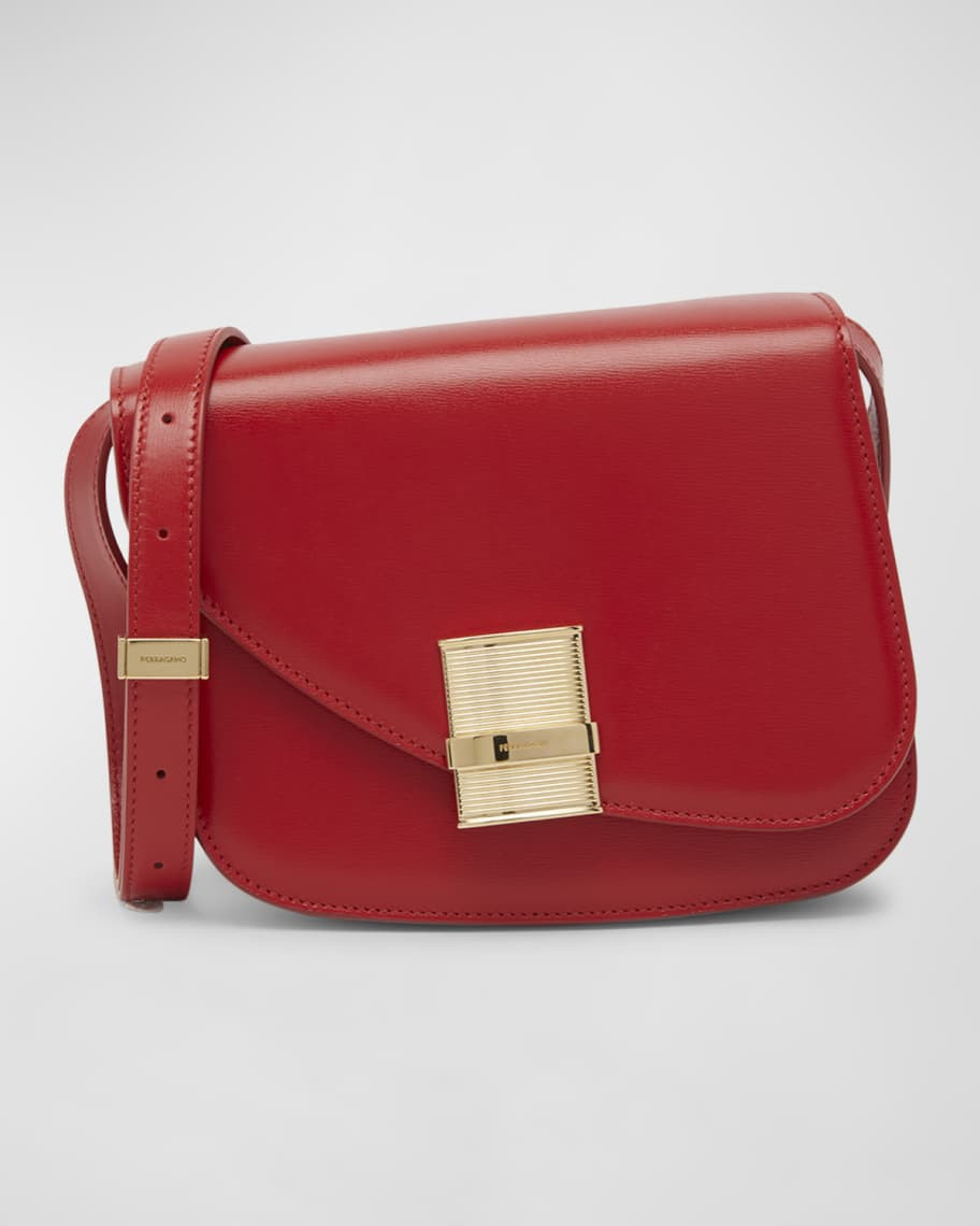 Ferragamo Fiamma Flap Leather Crossbody Bag | Neiman Marcus