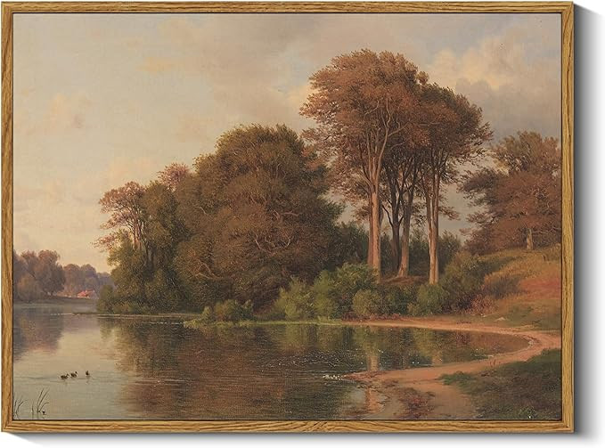 ARPEOTCY Vintage Framed Canvas Wall Art, Living Room Autumn Scenery Pictures Fall Wall Decor, Can... | Amazon (US)