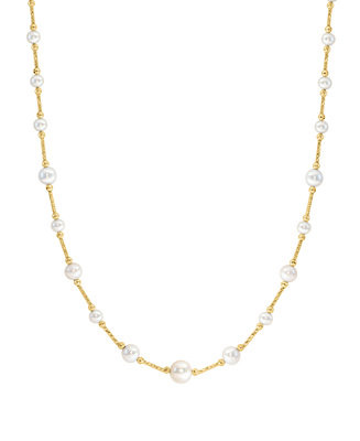 EFFY® Cultured Freshwater Pearl (3-1/2 - 7-1/2mm) 18" Collar Necklace in 14k Gold-Plated Sterlin... | Macy's