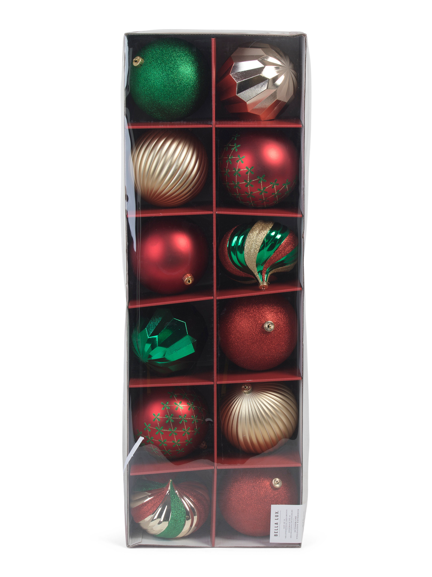 Set Of 12 Oversized 6in Plastic Ornaments | Marshalls