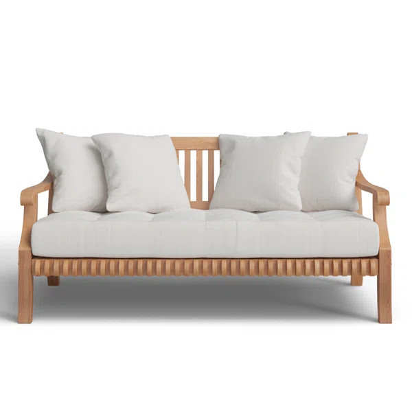 Jo 67.75" Wide Outdoor Teak Patio Daybed with Cushions | Wayfair North America