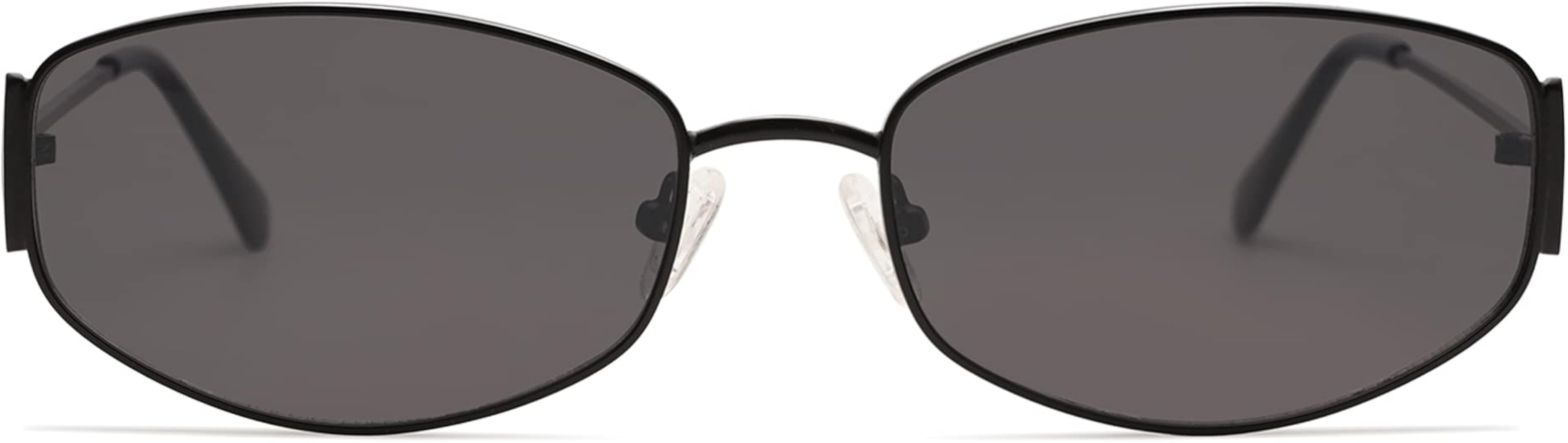 Retro Oval Sunglasses For Women Men Hexagonal Rectangle Metal Frame Sun Glasses AP3625 | Amazon (US)