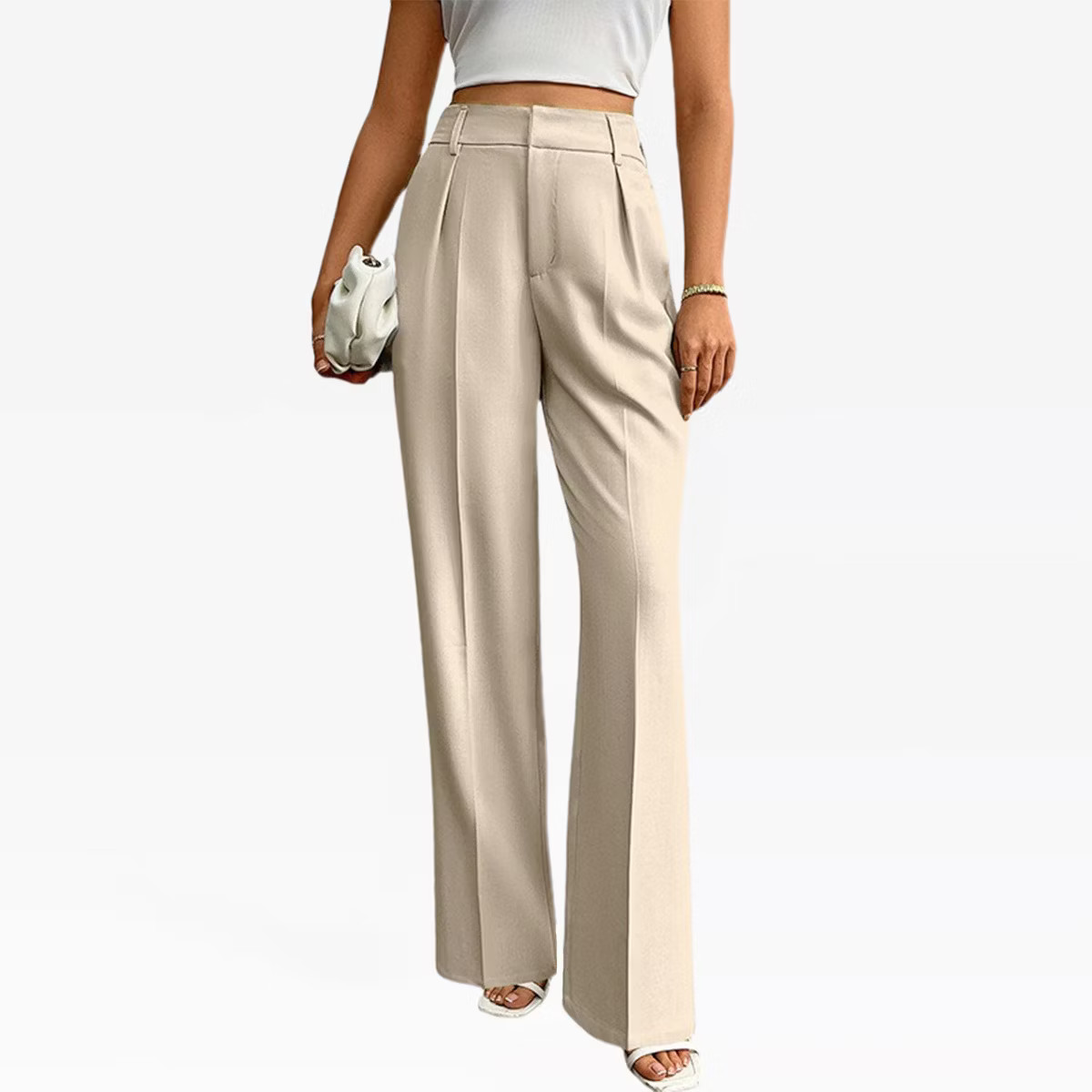 Womens Wide Leg Pants 2025 High Waisted Stretch Fit Forward Pleated Center Creased Pants Business... | Target