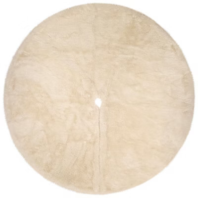Northlight Premium-Sized Faux Fur Christmas Tree Skirt - 72" - Cream | Target