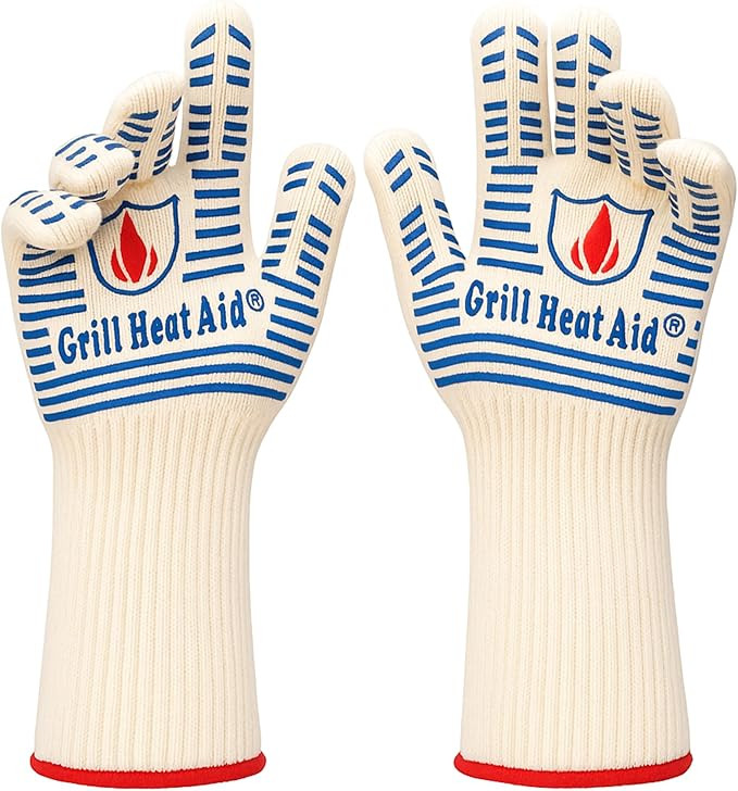GRILL HEAT AID BBQ Grill Gloves Heat Proof for Grilling – Fireproof 1472°F Heat-Resistant Gril... | Amazon (US)
