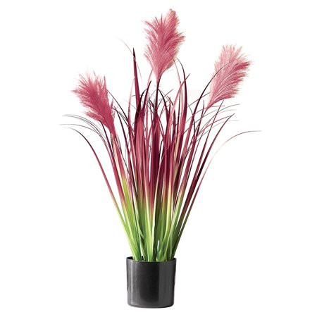 Artificial Burgundy Pampas Grass in Black Planter Pot | Walmart (US)