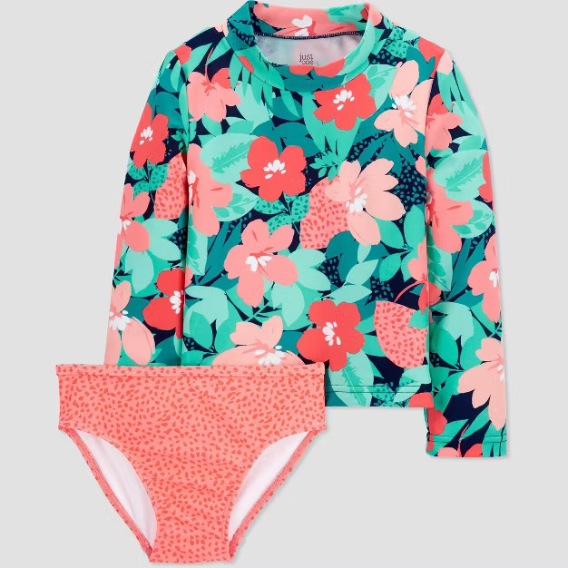 Toddler Girls' Floral Rash Guard Set - Just One You® made by carter's Coral Pink | Target