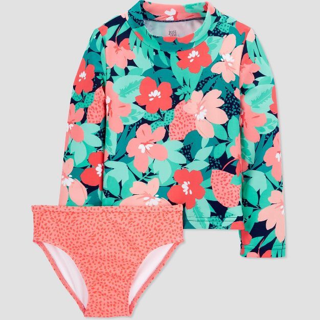 Toddler Girls' Floral Rash Guard Set - Just One You® made by carter's Coral Pink | Target