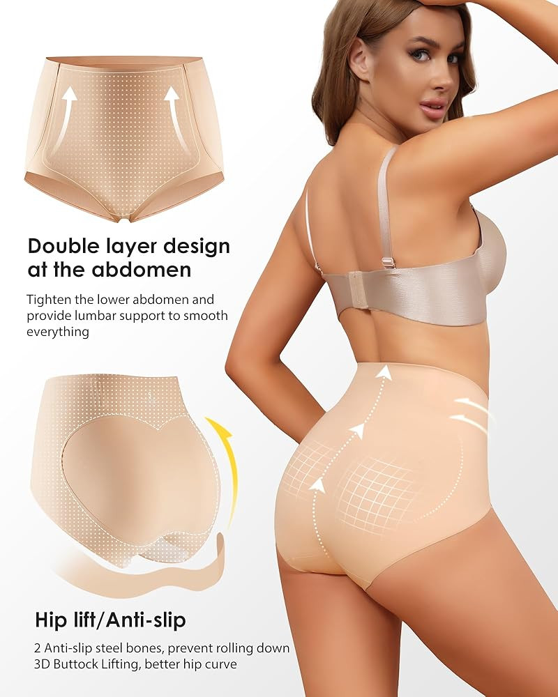 LEVAO Women Tummy Control Underwear, High Waisted Seamless Panties No Show Postpartum Briefs 4 Pa... | Amazon (US)