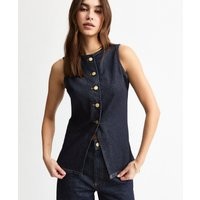 Women's Navy Denim Waistcoat New Look | New Look (UK)