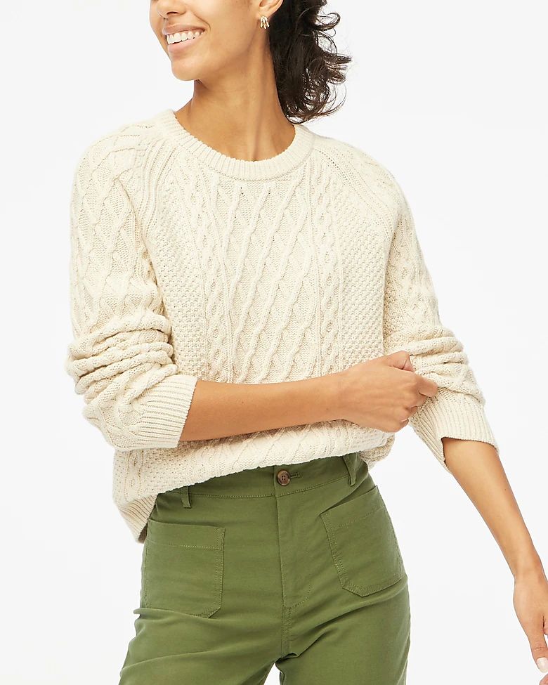 Cable crewneck sweater | J.Crew Factory