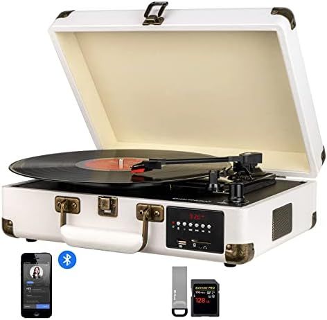 DIGITNOW Record Player, Turntable Suitcase with Multi-Function Bluetooth/FM Radio/USB and SD Card... | Amazon (US)