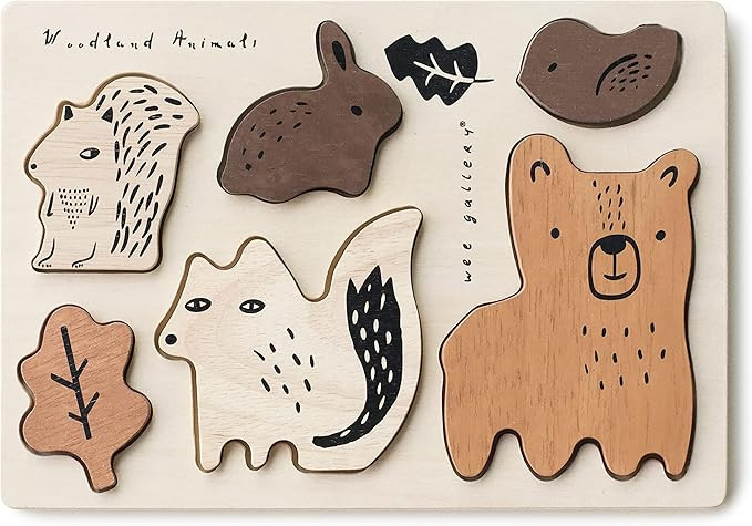 Wee Gallery Wooden Tray Puzzle Woodland Animals 2nd Edition - Montessori Toys for Early Learning ... | Amazon (US)
