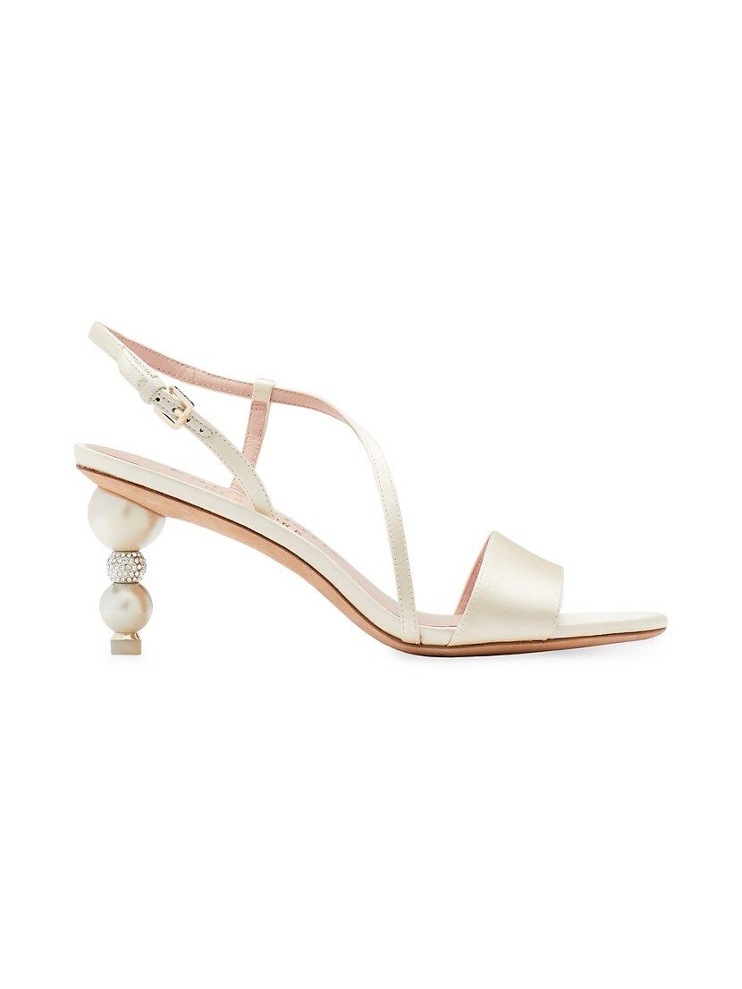 70MM Satin & Leather Crystal-Embellished Sandals | Saks Fifth Avenue