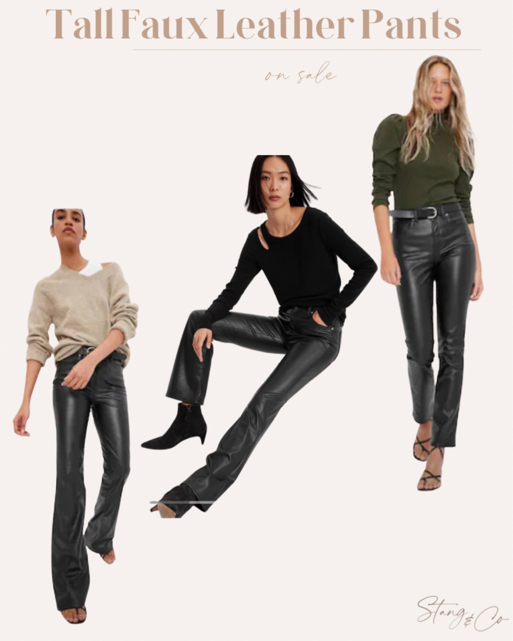 Faux leather straight leg pants / tall faux leather pants / faux leather flares / long length faux leather pants / petite faux leather pants

#LTKSeasonal #LTKsalealert #LTKstyletip