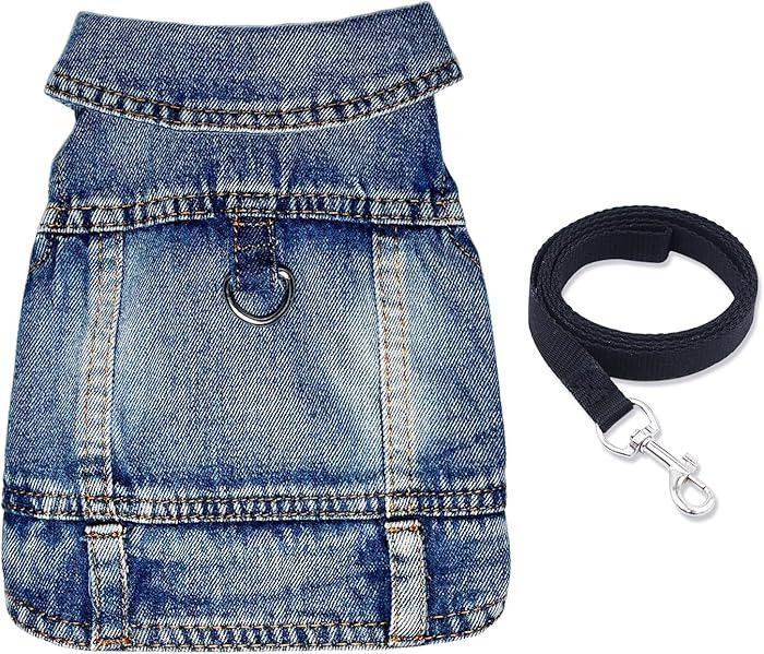 Dog Jean Jacket Pet Blue Denim Coat for Puppy Small Dogs Fashion Classic Overalls Girl Male Boy C... | Amazon (US)