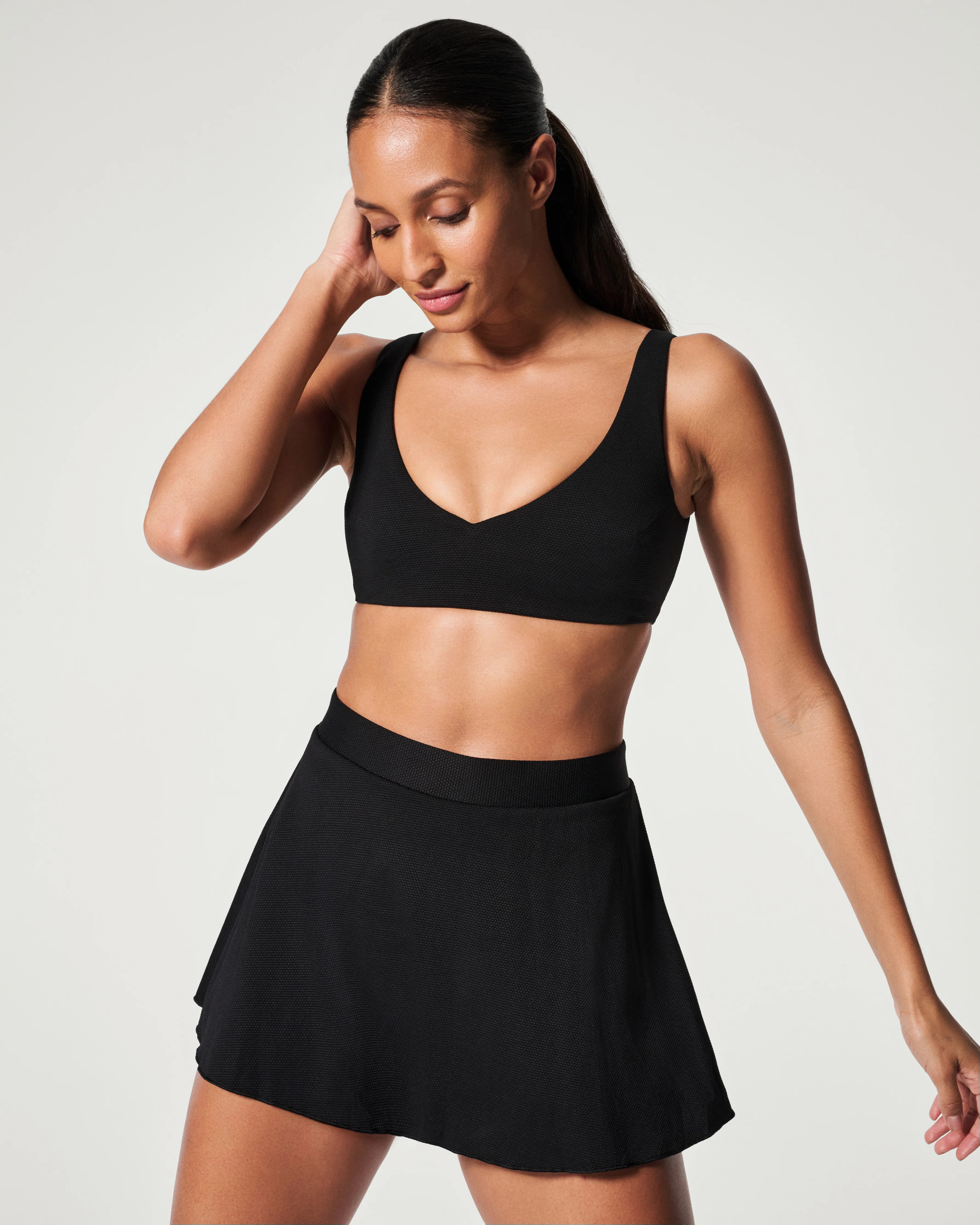 Pique Shaping High Rise Swim Skort | Spanx