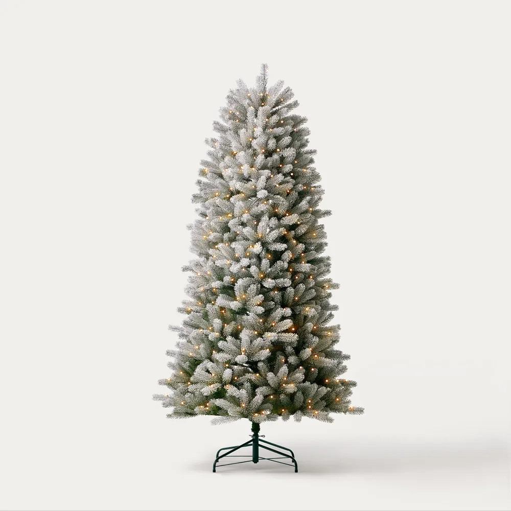CastGlow 6.5′ Artificial Christmas Tree Slim Flocked | Hernest