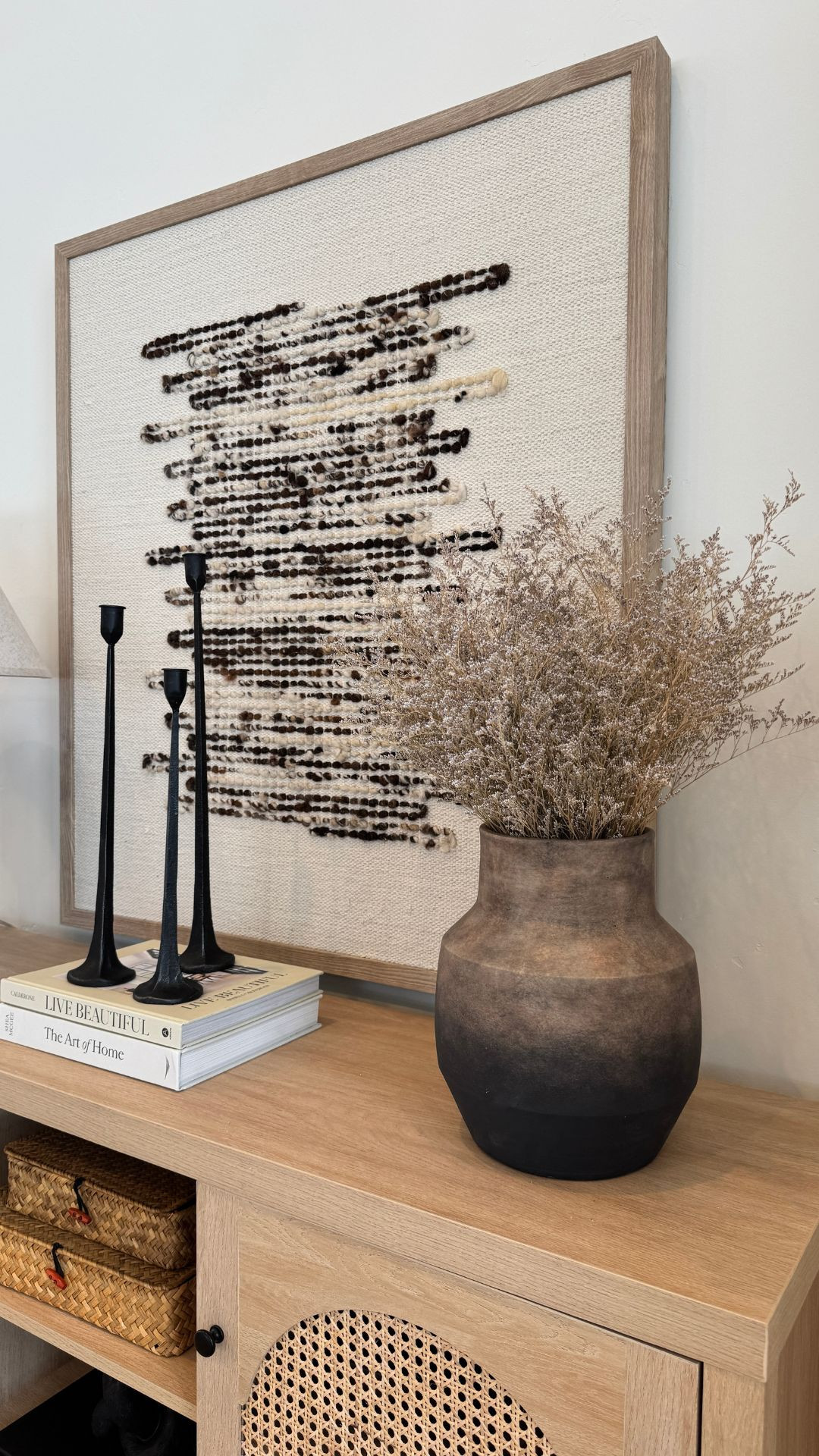 I almost always style these two together because they make decorating so easy. A ceramic vase adds height, a candle stand brings in a little warmth, and suddenly a table or shelf feels finished without needing much else.

It's one of my favorite combinations when a space feels like it's missing something. 

 #LTKmomlife #LTKvlog #LTKHome