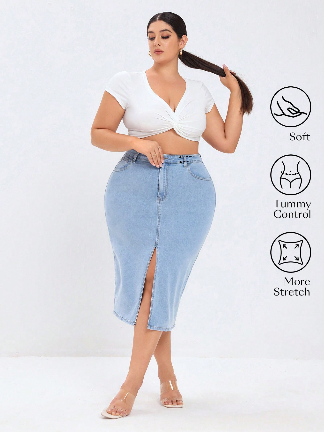 SHEIN EZwear Plus Size Women's Plain Simple Daily Wear Long Sleeve Knit Cardigan | SHEIN USA | SHEIN