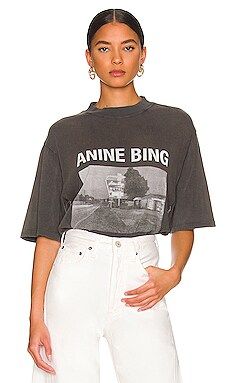 ANINE BING Wes Tee Motel in Washed Black from Revolve.com | Revolve Clothing (Global)