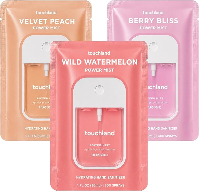 Touchland Juicy Trio Hydrating Hand Sanitizer Spray Set Travel Size | Amazon (US)