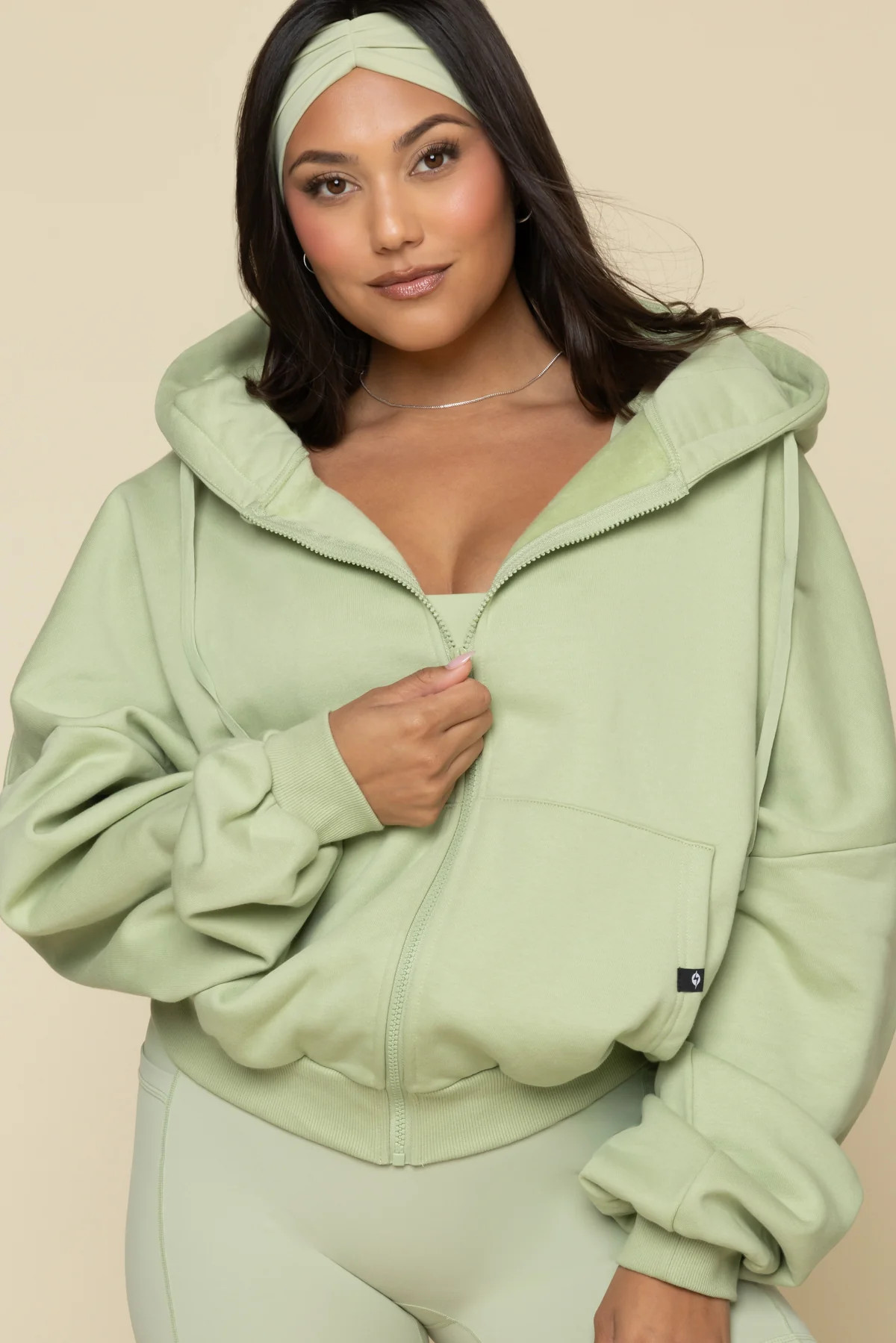 Zip Cloud Hoodie - Pistachio | POPFLEX