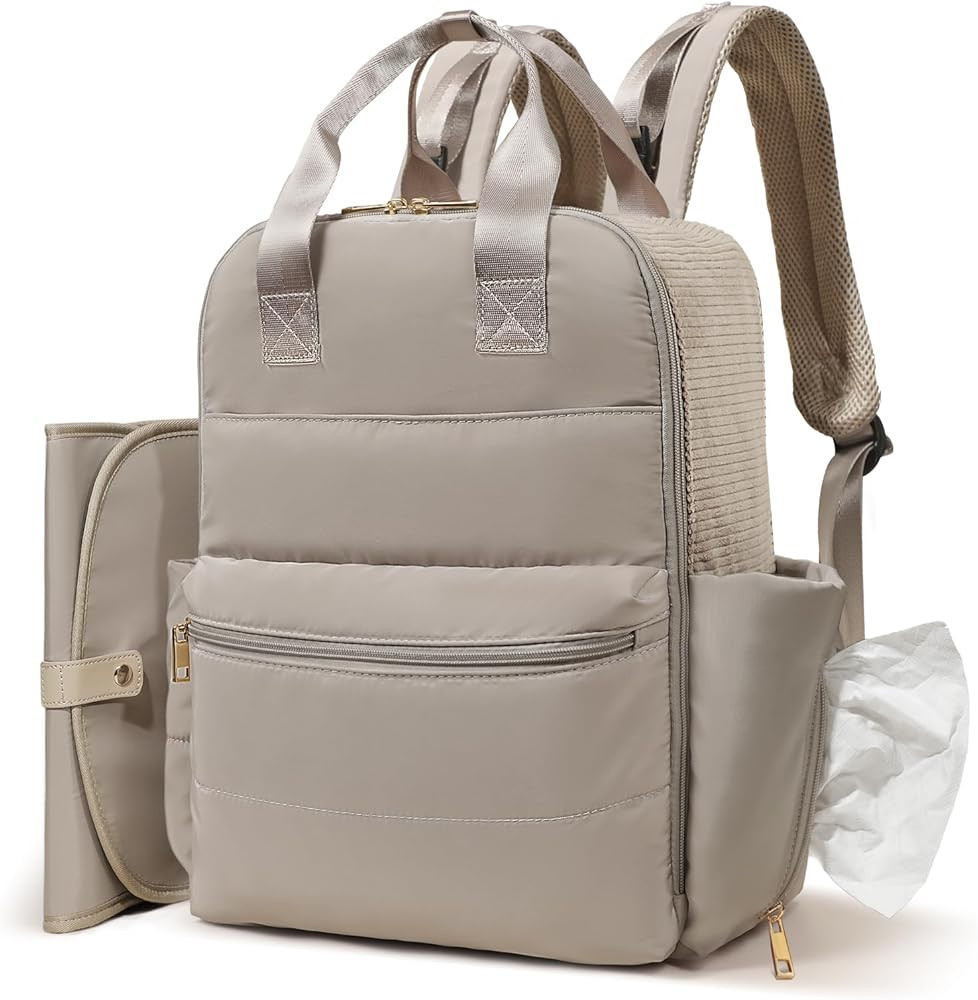 MOMINSIDE Diaper Bag Backpack Large Baby Diaper Bag With 15 Pockets,Patchwork Baby Travel Bag Org... | Amazon (US)