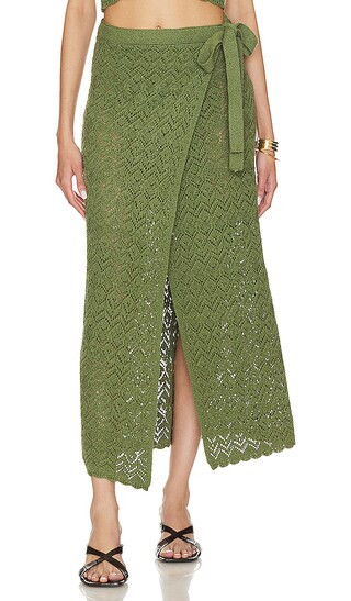 x REVOLVE Rina Maxi Wrap Skirt in Forest Green | Revolve Clothing (Global)