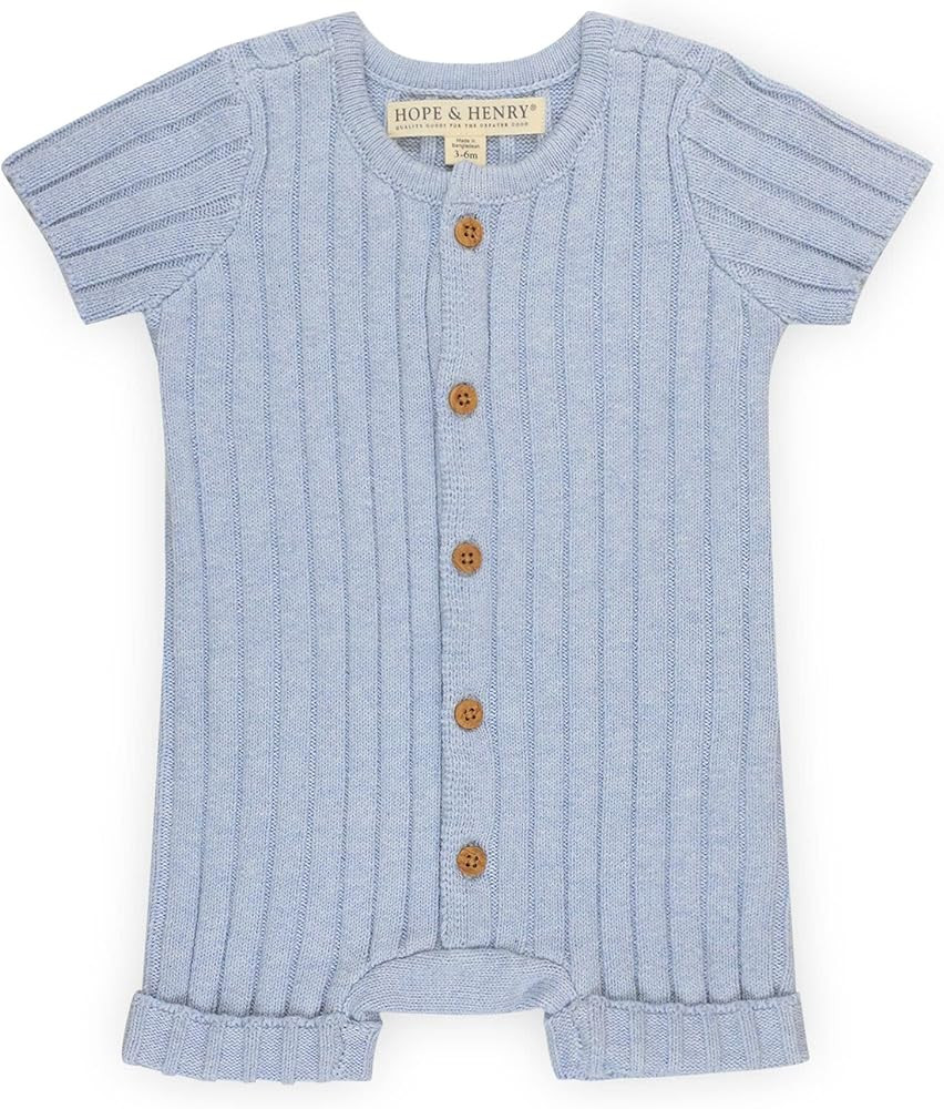 Hope & Henry Organic Cotton Sweater Romper with Button Front | Amazon (US)