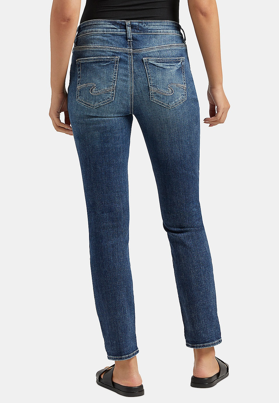 Silver Jeans Co.® Elyse Straight Curvy Mid Rise Ripped Jean | Maurices