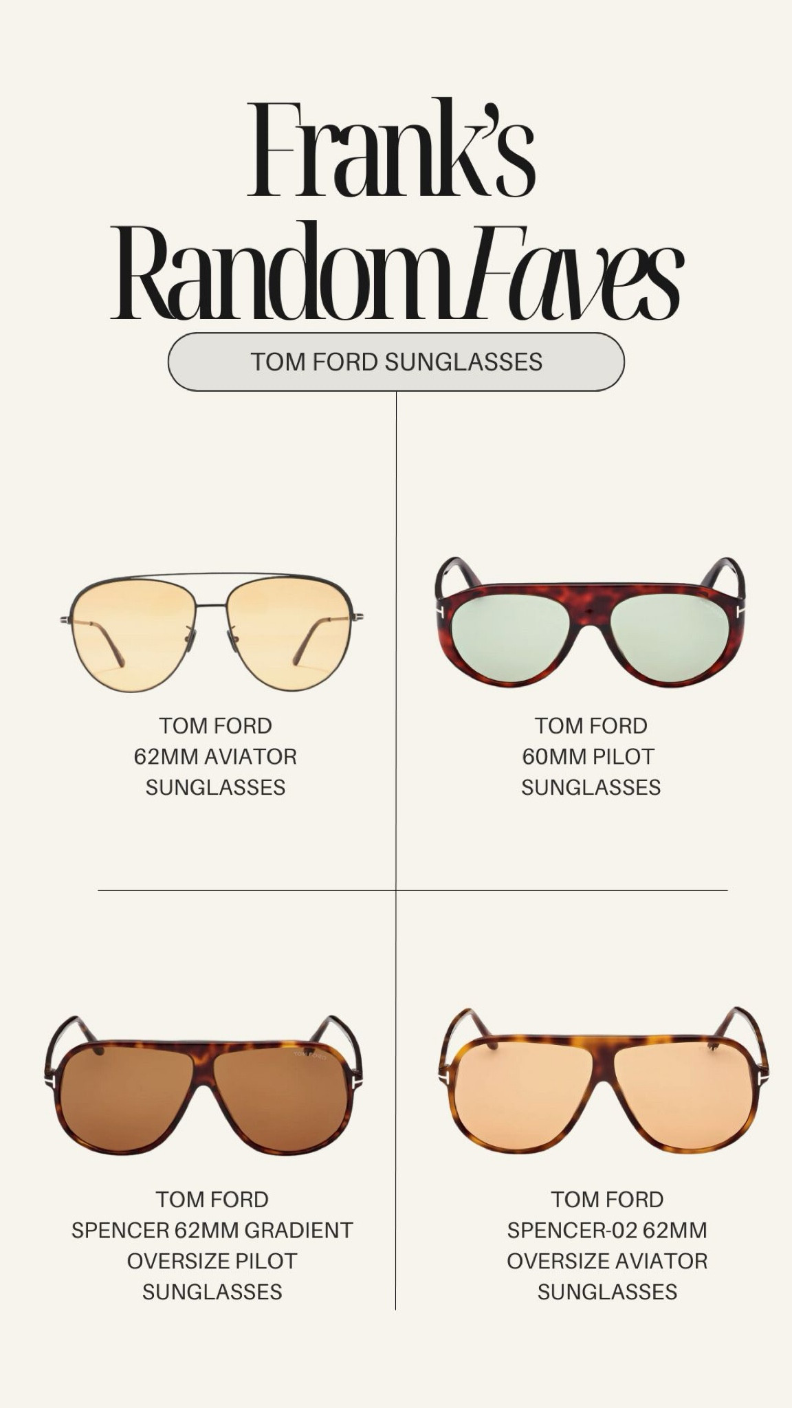 Finding Tom Ford sunglasses on sale is my favorite sale! Over 50% off most! 

#LTKSaleAlert #LTKStyleTip #LTKGiftGuide