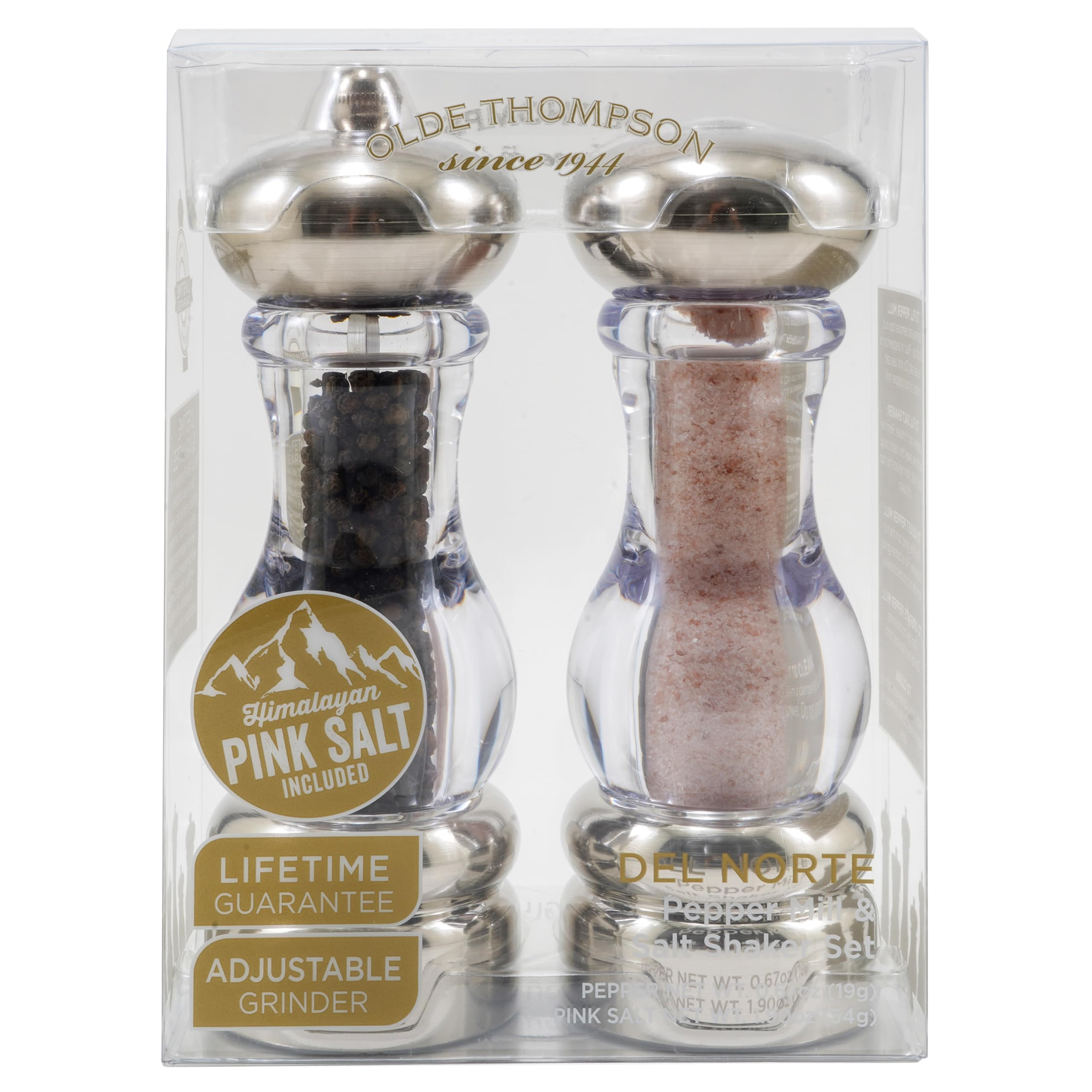 Olde Thompson Del Norte Pink Salt Pepper Mill and Salt | Amazon (US)