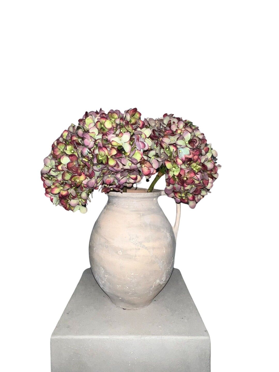 Lifelike Green/burgundy Hydrangea Large Bloom Luxury Faux Floral Stem - Etsy | Etsy (US)