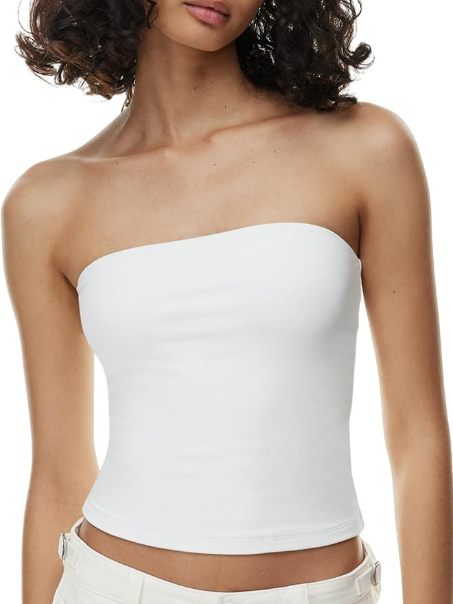 AJISAI Womens Double Lined Tube Tops Crop Going Out Tops Strapless Tank Summer Top 2026 | Amazon (US)