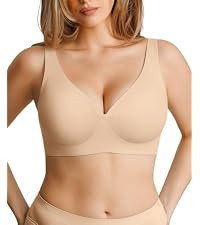 Popilush Wireless Bras Women Seamless No Underwire Push Up Bra Supportive Deep V Bralette Everyda... | Amazon (US)