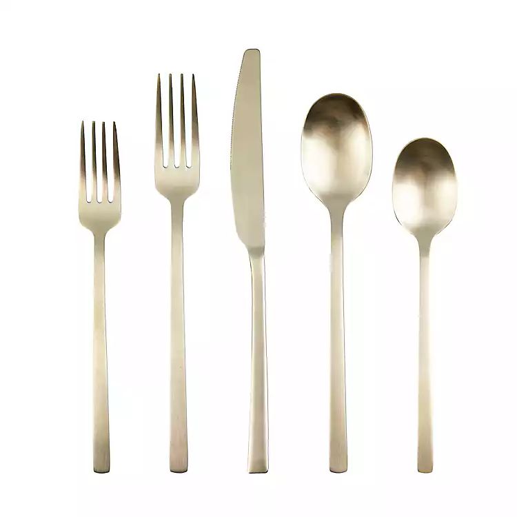 Champagne Gold Glimmer 20-pc. Flatware Set | Kirkland's Home