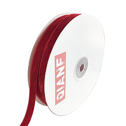 QIANF Vintage Red Velvet Ribbon, 3/8 Inch X 25Yd | Amazon (US)