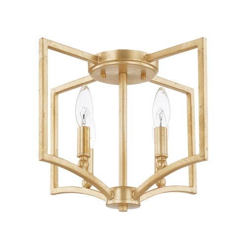 Regan Capital Gold Four-Light Flush Mount | Bellacor