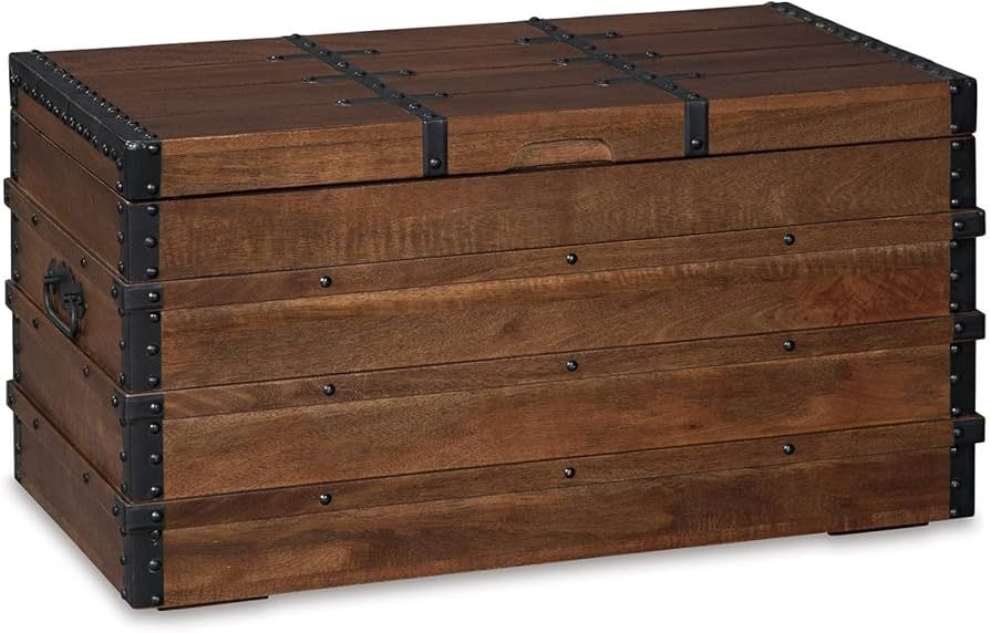 Signature Design by Ashley Kettleby Vintage Wood Storage Trunk or Coffee Table with Lift Top 19",... | Amazon (US)